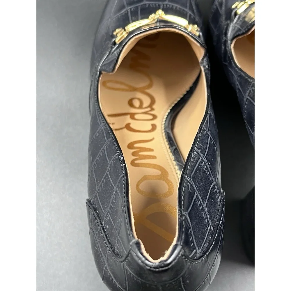 Sam Edelman Womens Size 8M Aretha Black Leather‎ Loafer Platform Heels Y2K Goth